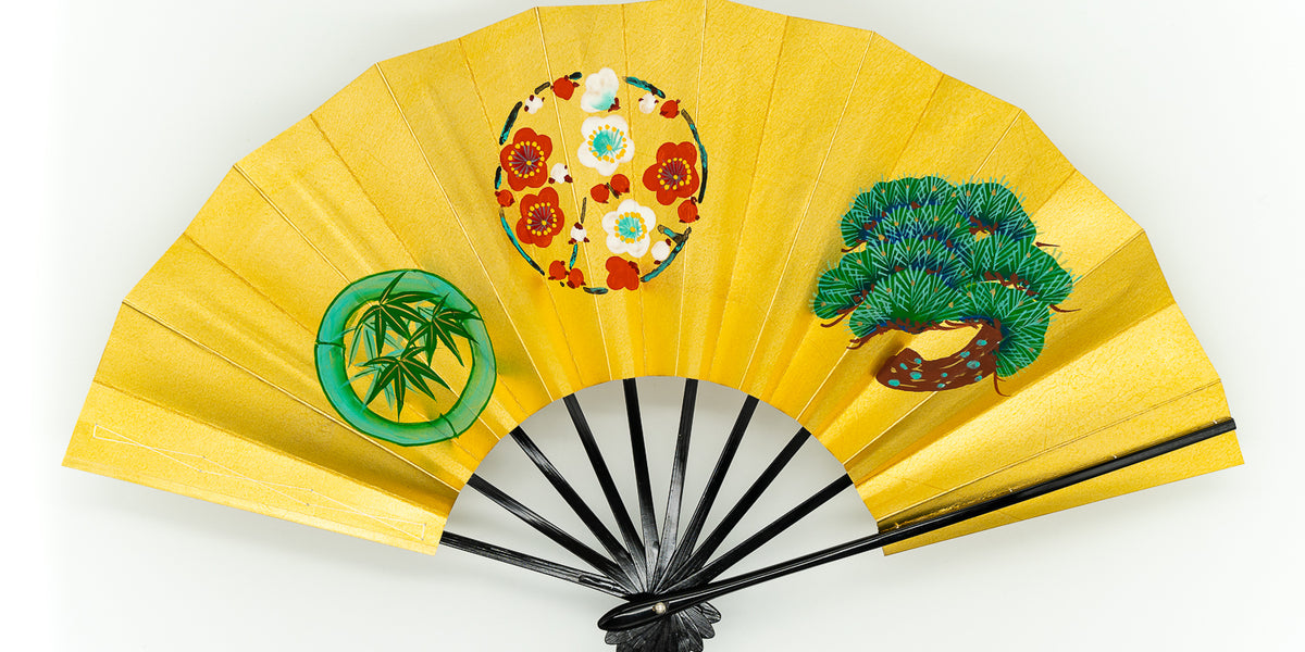 松竹梅 手描（尺）– 扇専門店 万葉