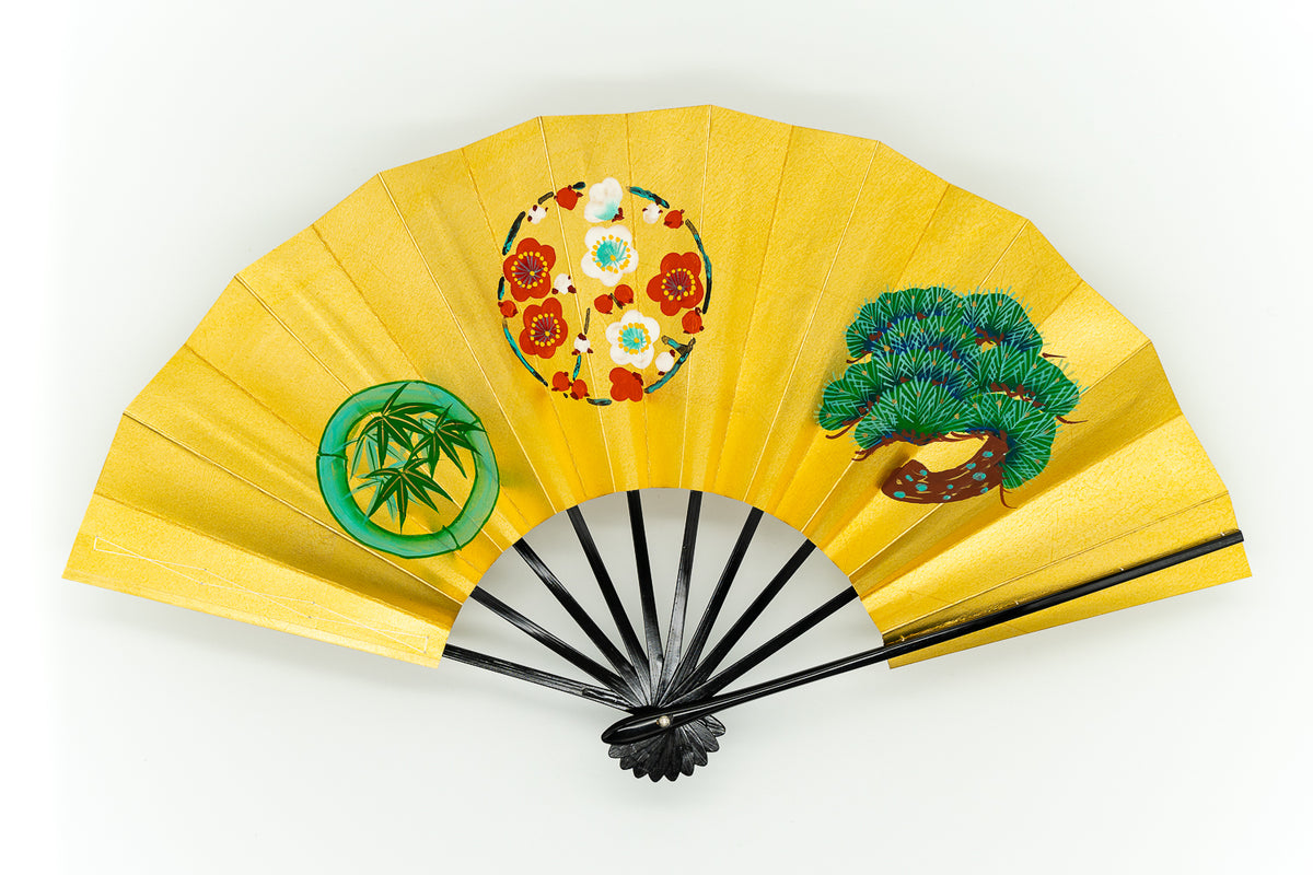 松竹梅 手描（尺）– 扇専門店 万葉